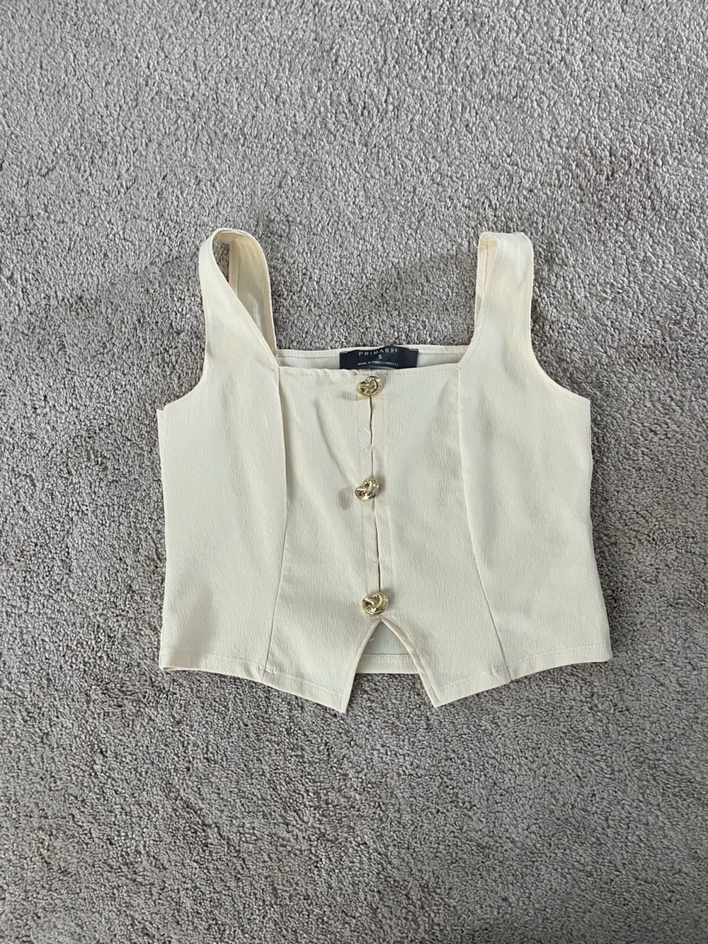 Primark Cream Button-Front Crop Top